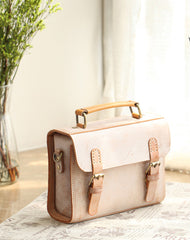 Womens Green Leather Small Satchel Shoulder Bag Waxed Leather Cambridge Small Satchel Handbag Purse for Women