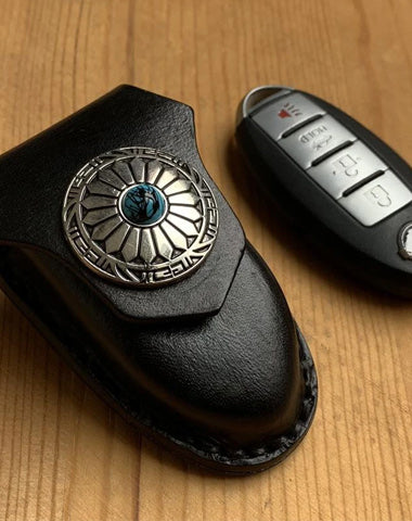 Handmade Black Leather Qashqai X-TRAIL TIIDA Teana Mens Car Key Case NISSAN Car Key Holder