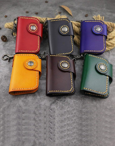 Handmade Leather Key Case Key Wallet Men's Key Holders Car Key Holder Card Holder For Men