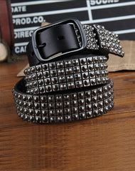 Genuine Leather Punk Rock Biker Trucker Mens Belt Men Black Coffee Belt for Men