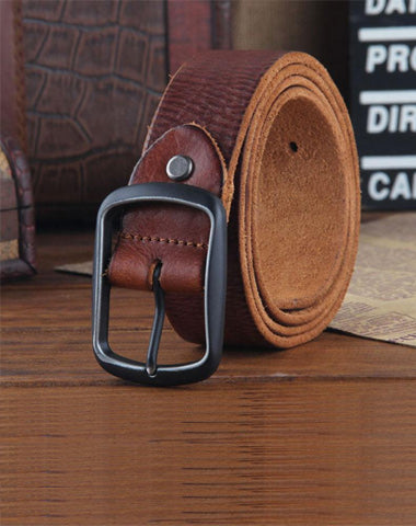 Genuine Leather Punk Rock Biker Trucker Mens Belt Men Black Coffee Belt for Men