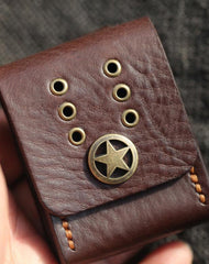 Cool Coffee Handmade Leather Mens Zippo Lighter Cases Standard Zippo Belt Loop Lighter Holders For Men