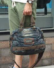 Fashion Blue Denim Mens Womens HandBag Shoulder Bags Blue Jean Messenger Bags For Women