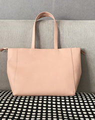 Stylish Womens Pink Leather Tote Bag Shoulder Tote Bag Pink Tote Purse For Women