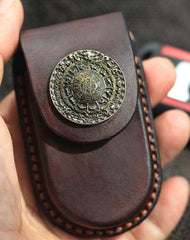 Cool Handmade Brown Leather Mens Car Key Case Car Key Holder with Belt Loop For Men