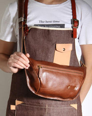 Leather Men Fanny Pack Small Waist Bag Hip Pack Belt Bag Bumbag for Men