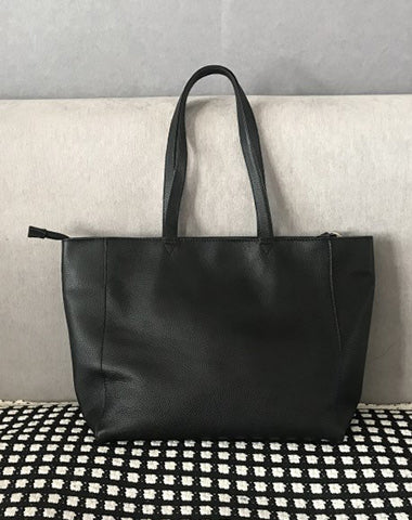 Stylish Womens Black Leather Tote Bag Shoulder Tote Bag Black Tote Purse For Women