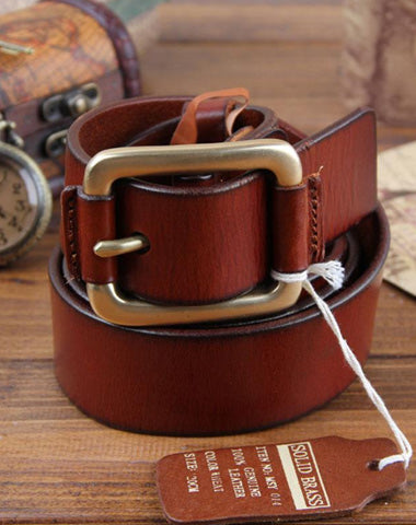 Genuine Leather Punk Rock Biker Trucker Mens Belt Men Black Coffee Belt for Men