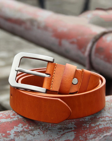 Cool Handmade Buckle Black Leather Mens Belt Maroon Tan Leather Belts for Men