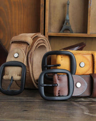 Handmade Genuine Leather Punk Rock Biker Trucker Mens Belt Men Black Coffee Belt for Men