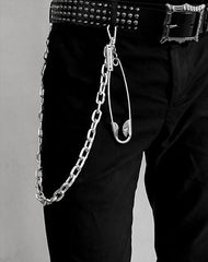 32'' Metal BIKER SILVER WALLET CHAIN LONG Safety Pin PANTS CHAIN jeans chain jean chainS FOR MEN