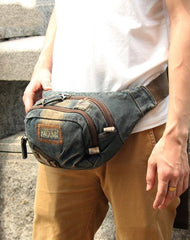 Fashion Jeans Denim Blue Mens Fanny Pack Waist Bag Jeans Blue Canvas Hip Bag For Men