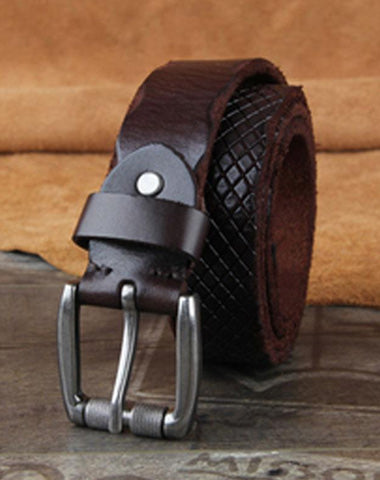 Genuine Leather Punk Rock Biker Trucker Mens Belt Men Black Coffee Belt for Men