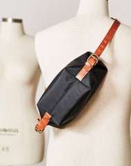 Canvas Leather Mens Fanny Pack Canvas Waist Bag Small Canvas Chest Bag for Men