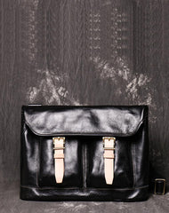 Brown Leather Men Satchel Side Bag Messenger Bag Black Courier Bag For Men