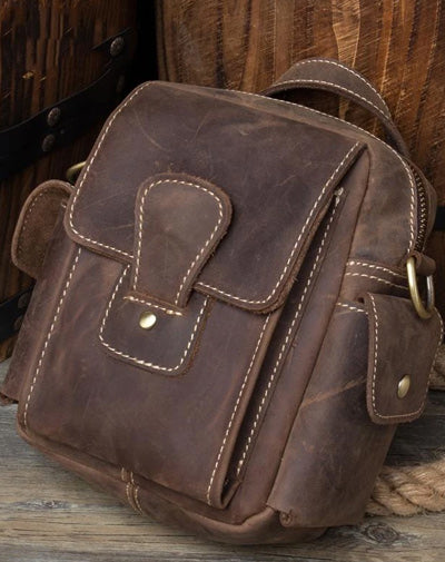 Leather Belt Pouch Mens Camera Bag Waist Bag Shoulder Bag for Men