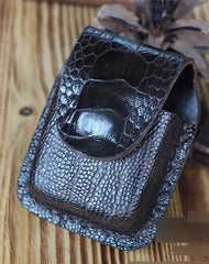 Mens Coffee Handmade Leather Classic Zippo Lighter Cases Zippo Lighter Holder with Belt Loop