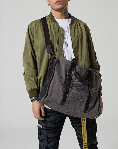 Fashion Canvas Leather Mens Weekender Bags Travel Bag Canvas Duffle Bag For Men