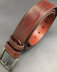 Handmade Cool Dark Red Brown Leather Mens Belt Light Red Brown Leather Belt for Men