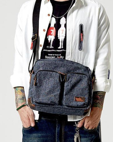 Fashion Oxford Cloth Leather Mens Ancient Red Side Bag Messenger Bags Ancient Gray Oxford Cloth Courier Bag for Men