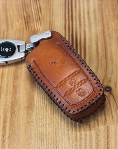 Handmade Brown Leather TOYOTA Highlander Mens Car Key Case TOYOTA Car Key Holder