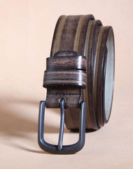 Handmade Genuine Leather Punk Rock Biker Trucker Mens Belt Men Black Coffee Belt for Men