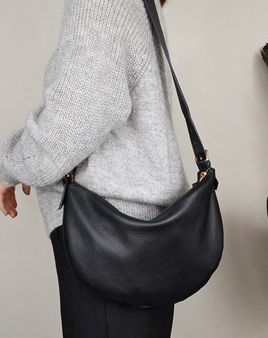 Fashion Women Black Leather Saddle Shoulder Bag Side Bag White Saddle Crossbody Bag Purse For Women
