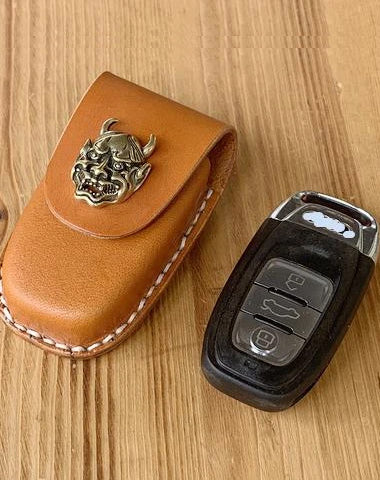 Handmade Brown Leather Audi A468X135 Mens Car Key Case Audi Car Key Holder