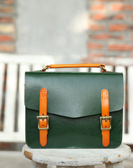 Womens Handmade Coffee Leather Satchel Handbag Cambridge Structured Satchel Shoulder Purse