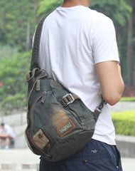 Jean Denim Mens Large Sling Bag 