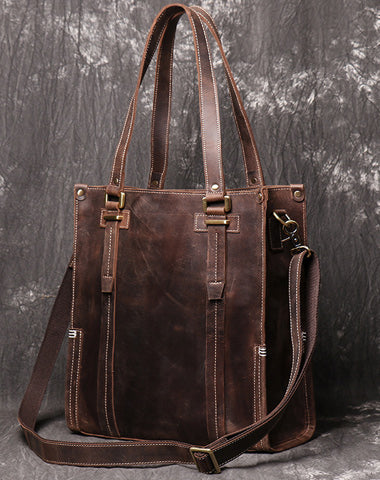 Handmade Brown LEATHER Mens/Womens Tote Messenger Tote Bag Tote HandBag Shoulder Bag For Men