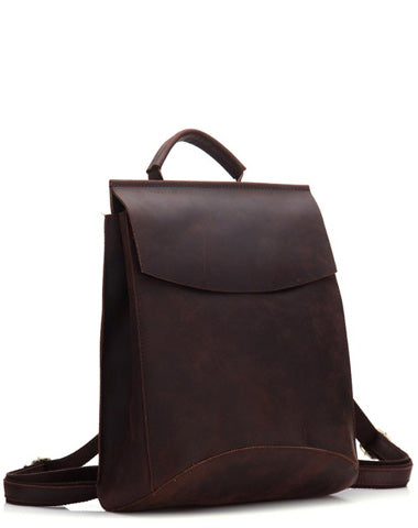 Vintage Brown LEATHER MEN'S Satchel College Backpack Travel Backpack School Backpack For Men