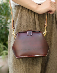 Handmade Womens Tan Leather Small doctor Purse shoulder doctor bags for women