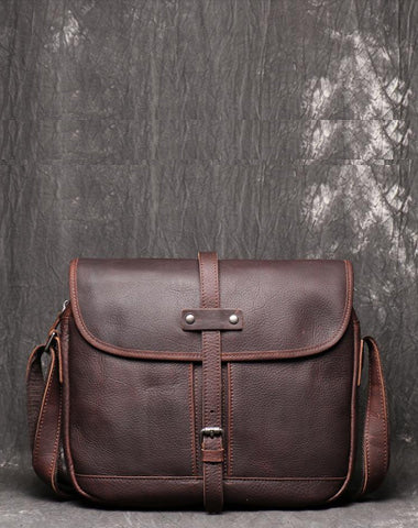 Maroon Cool Leather 10 inches Brown Messenger Bag Side Bag Courier Bag For Men