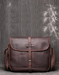 Maroon Cool Leather 10 inches Brown Messenger Bag Side Bag Courier Bag For Men