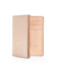 Beige Leather Mens Vertical billfold Wallet Front Pocket Wallet Bifold Handmade Small Wallets For Men