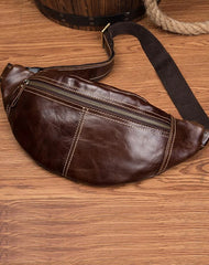 Vintage Leather Fanny Pack Mens Waist Bag Hip Pack Belt Bag Bumbag for Men