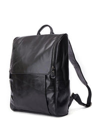 Cool Leather Black Mens Large Brown Backpacks Travel Backpack 14inch Laptop Backpack for Men