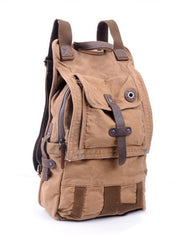 Canvas Black Mens Hiking Backpack Large Khaki School Backpack Canvas Travel Backpack For Men