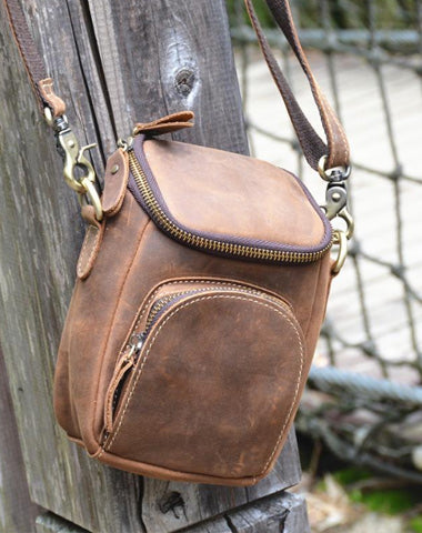 Leather Belt Pouch Men's Belt Bag Mini Shoulder Bag Waist Bag Mini Messenger Bag For Men