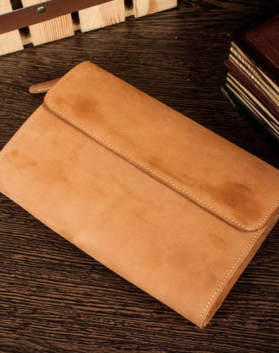 Khaki Cool Mens long Wallet Wristlet Wallets Clutch Wallet Dark Brown Long allets for MenW