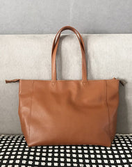 Stylish Womens Brown Leather Tote Bag Shoulder Tote Bag Brown Tote Purse For Women
