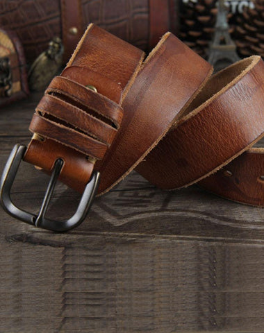 Genuine Leather Punk Rock Biker Trucker Mens Belt Men Black Coffee Belt for Men