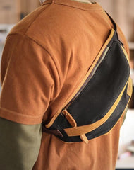 Cool Canvas Leather Mens Chest Bag Green Waist Bag Fanny Pack Hip Bag Bum Pack For Men