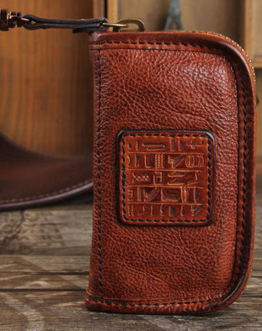 Handamde Genuine Leather Mens Cool Key Wallet Car Key Holder Car Key Case for Men