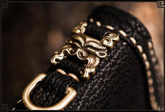 Handmade Leather Tibetan Mens Biker Chain Wallets Cool Leather Wallet Long Chain Wallets for Men