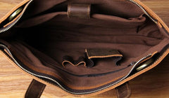 Vintage Leather Mens Coffee Black Handbag Shoulder Bag Briefcase for Men