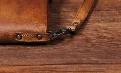 Cool Leather Mens Long Leather Wallet Bifold Vintage Brown Wallet for Men