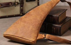 Vintage Leather Mens Cool Sling Bag for Men Sling Shoulder Bag Chest Bag for men