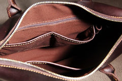 Leather Mens Coffee Handbag Briefcase Shoulder Bag Work Bag Business Bag for men